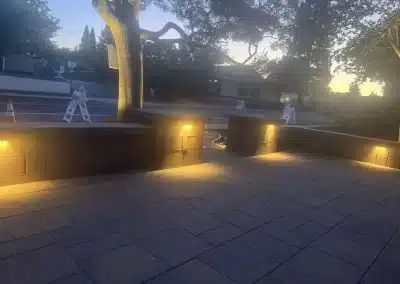 Landscaping project in Rocklin CA – retaining wall with landscape lighting